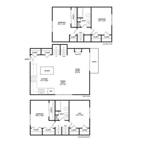 3 bedroom apartment floor plans in East Lansing, MI near Michigan State University | Spartan Duplexes